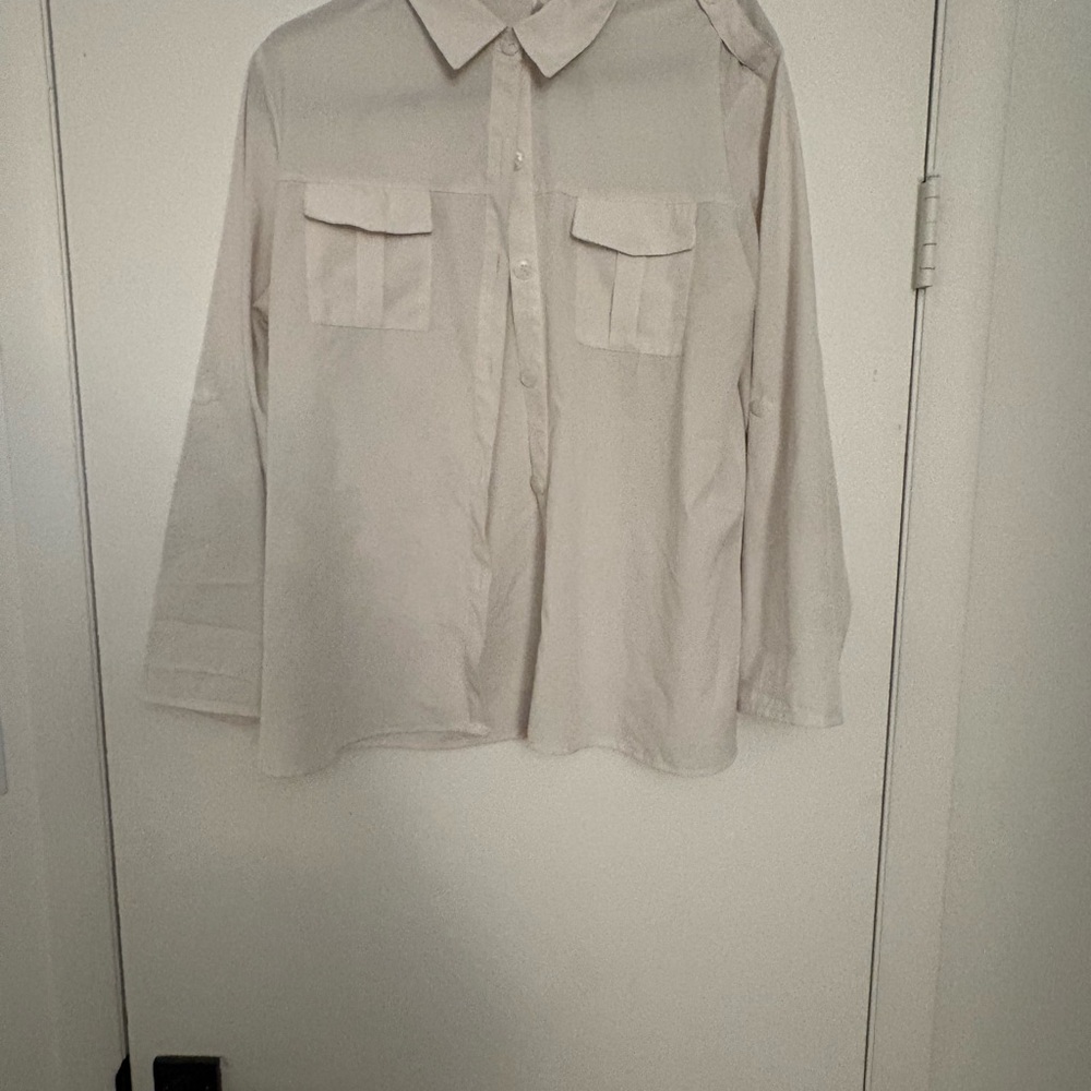 Classic White Button-Up Blouse